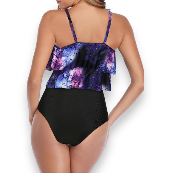 NEW Women’s Galaxy Flounce Tankini Bikini Top Swimwear Swimsuit Size Medium - Picture 9 of 9